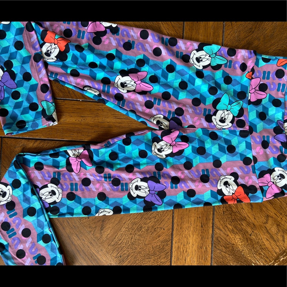 Women's OS LuLaRoe Disney Leggings, Minnie Mouse